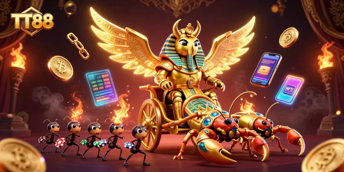 Experience the excitement at TT88's vibrant gaming scene with captivating characters and dynamic elements.