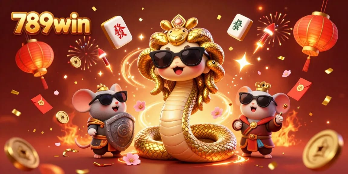 Experience the excitement of 789win with a vibrant 3D illustration of playful casino elements and characters.