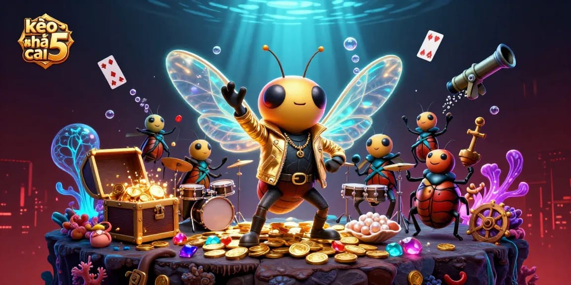 Engage with kèo nhà cái 5 through a vibrant underwater casino scene filled with winning elements.