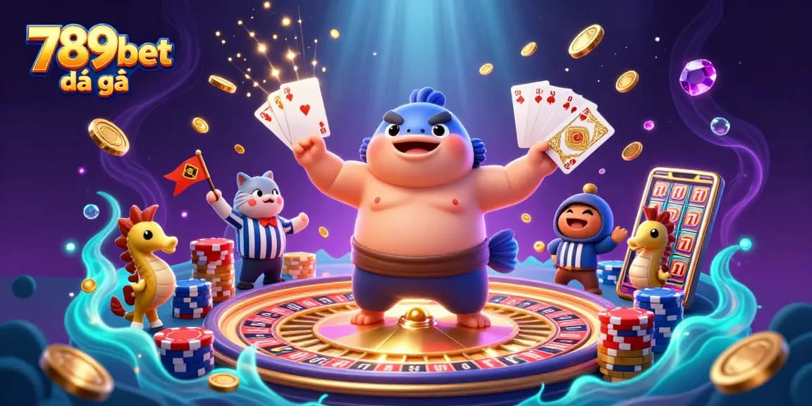 Experience exhilarating action with 789bet đá gà in this vibrant underwater casino scene.