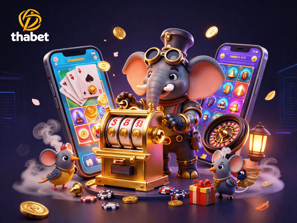 Spin reels and win big at thabet, showcasing a vibrant casino scene with exciting elements.