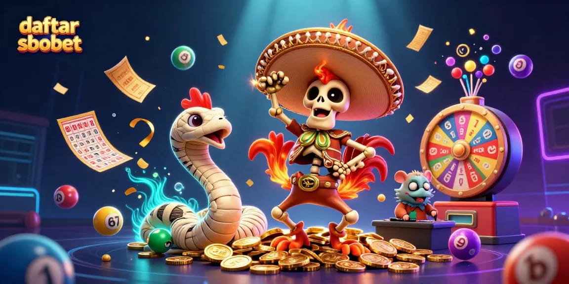 Engage in thrilling action with daftar sbobet as a skeleton mariachi rooster dances on gold coins.