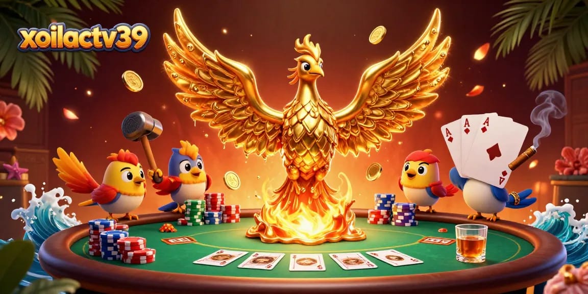 Experience the thrilling world of gambling with xoilactv39 through this vibrant 3D casino illustration.
