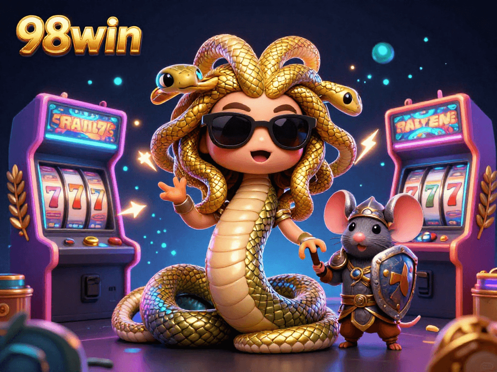 Play exhilarating games at 98win, where Medusa and a brave mouse bring luck with colorful slots!