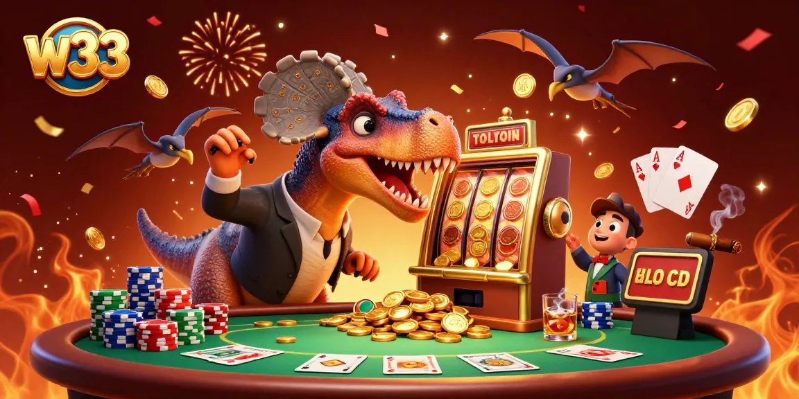 Experience the thrilling jackpot excitement at w33 Casino with vibrant characters and dynamic game elements.