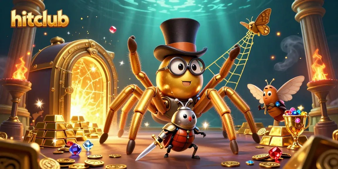 Engage with hitclub's vibrant 3D casino-themed illustration showcasing adventure and treasure.