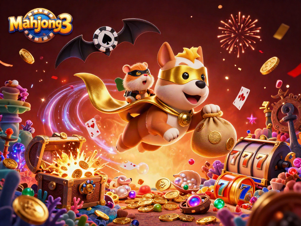 Engage with mahjong 3 as a superhero dog and friends embark on a lively treasure-filled adventure.
