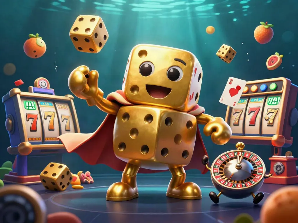 Experience the excitement of PG สล็อต with a golden dice golem and dynamic slot elements.