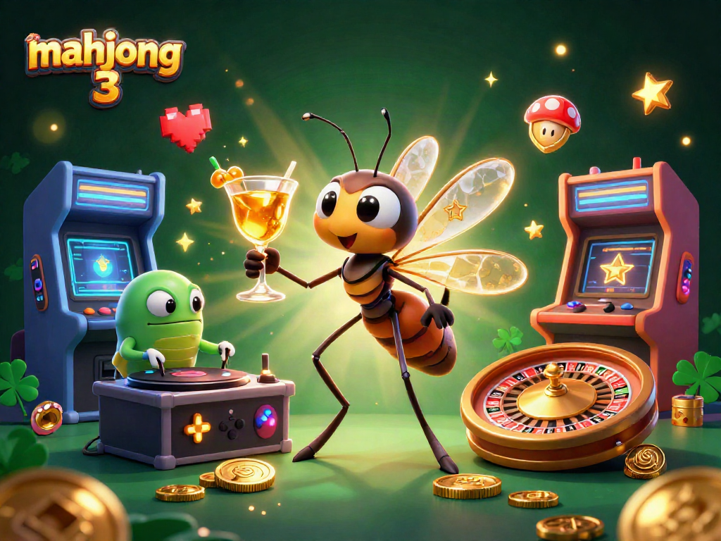 Experience the thrilling mahjong 3 action with vibrant casino elements and dynamic characters.