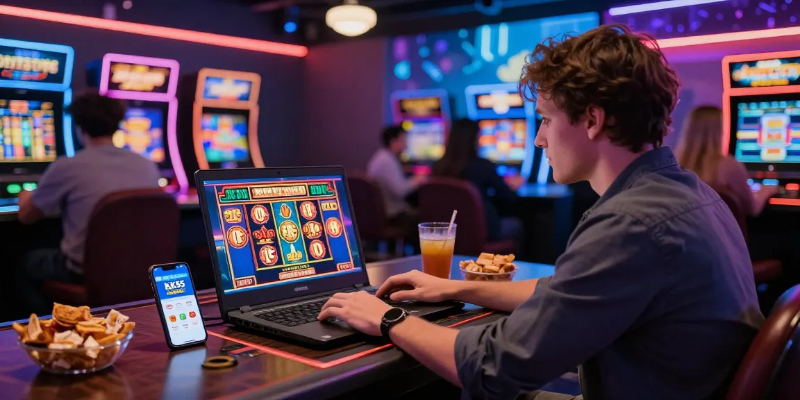 Player enjoying a vibrant KK55 online casino experience, complete with engaging graphics and digital atmosphere.