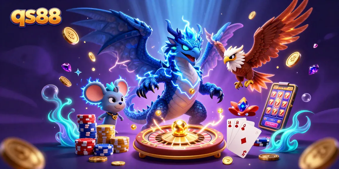 Experience thrilling gameplay at qs88 with vibrant casino illustrations showcasing exciting elements.