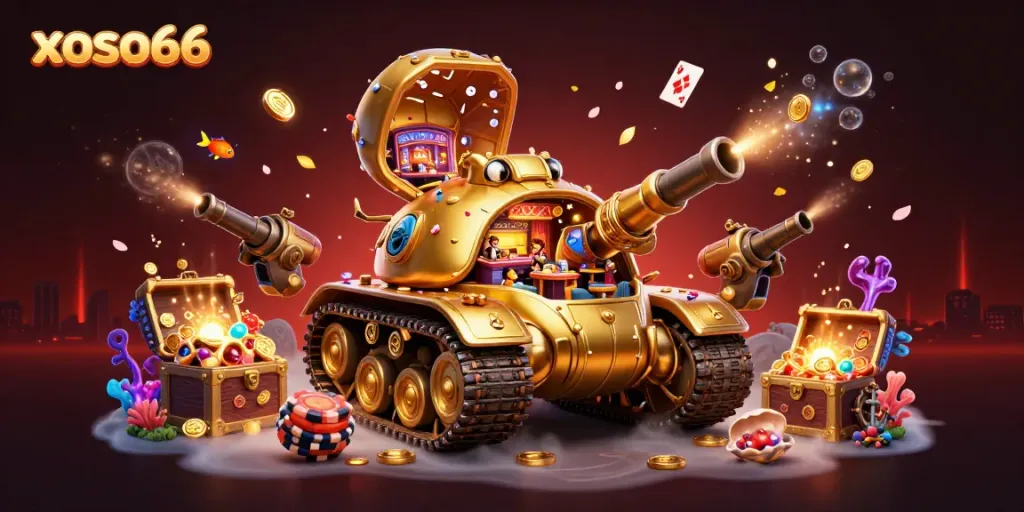 Experience vibrant gameplay at xoso66 with a dynamic 3D casino scene featuring engaging game elements.