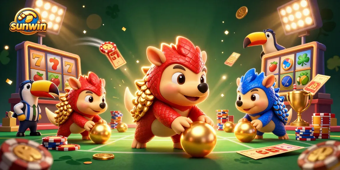 Experience sunwin with dynamic pangolins in a vibrant slot game environment.