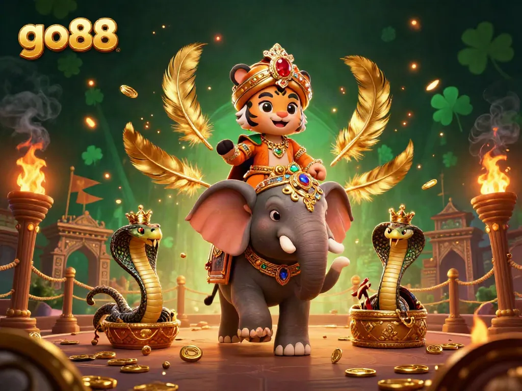 Engage in thrilling gameplay with go88 featuring a jewel-encrusted elephant and an ornate maharaja.