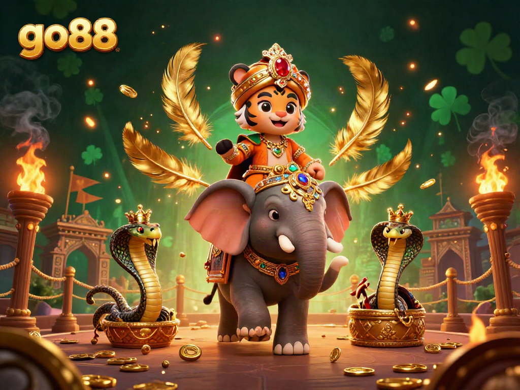 Engage in thrilling gameplay with go88 featuring a jewel-encrusted elephant and an ornate maharaja.