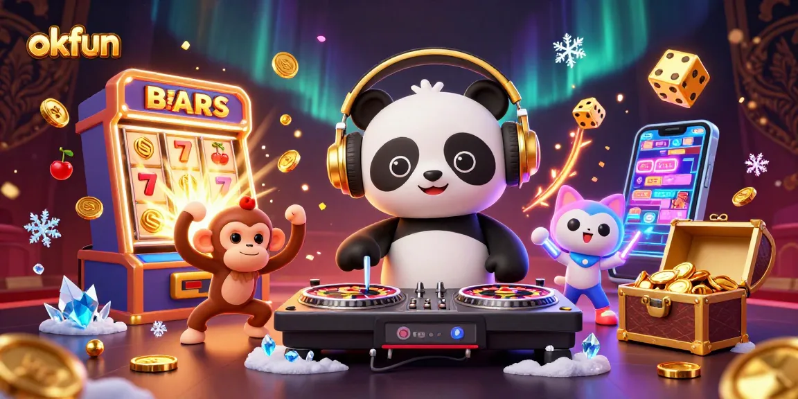 Engage in thrilling slots and jackpots at okfun with vibrant characters and exciting casino visuals.