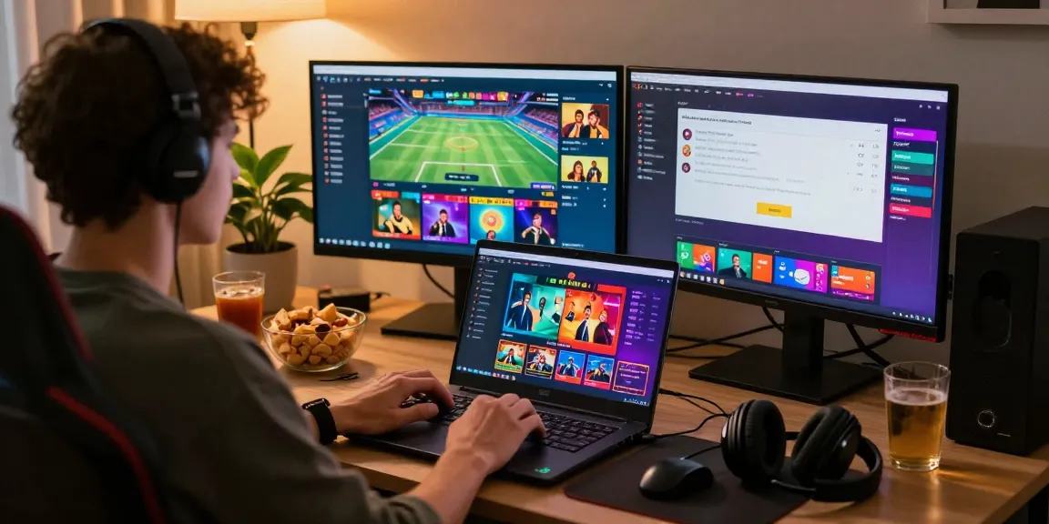 Engaging on the 88M platform for online gaming experience in a cozy office setting.