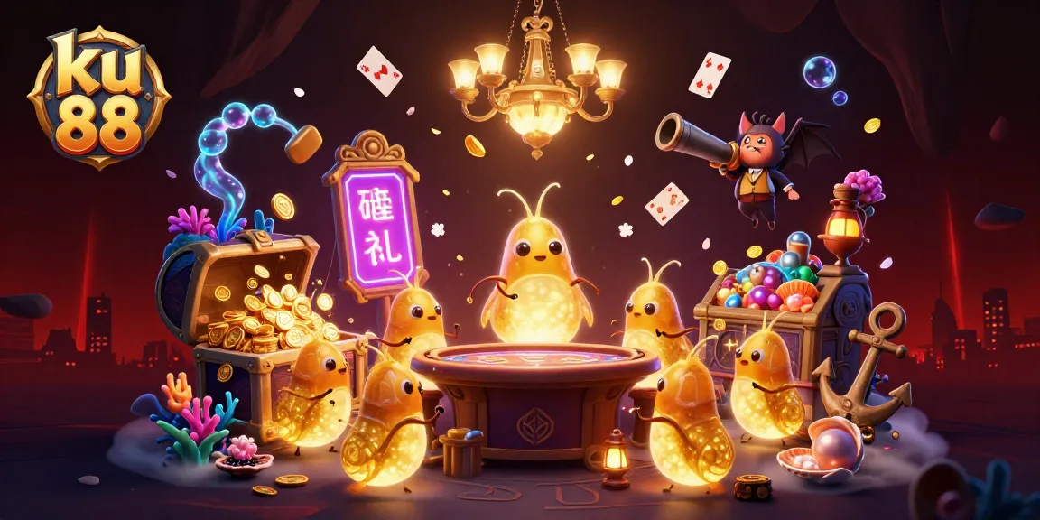 Join the excitement at ku 88 as glowworms illuminate an underwater casino adventure with vibrant treasures.