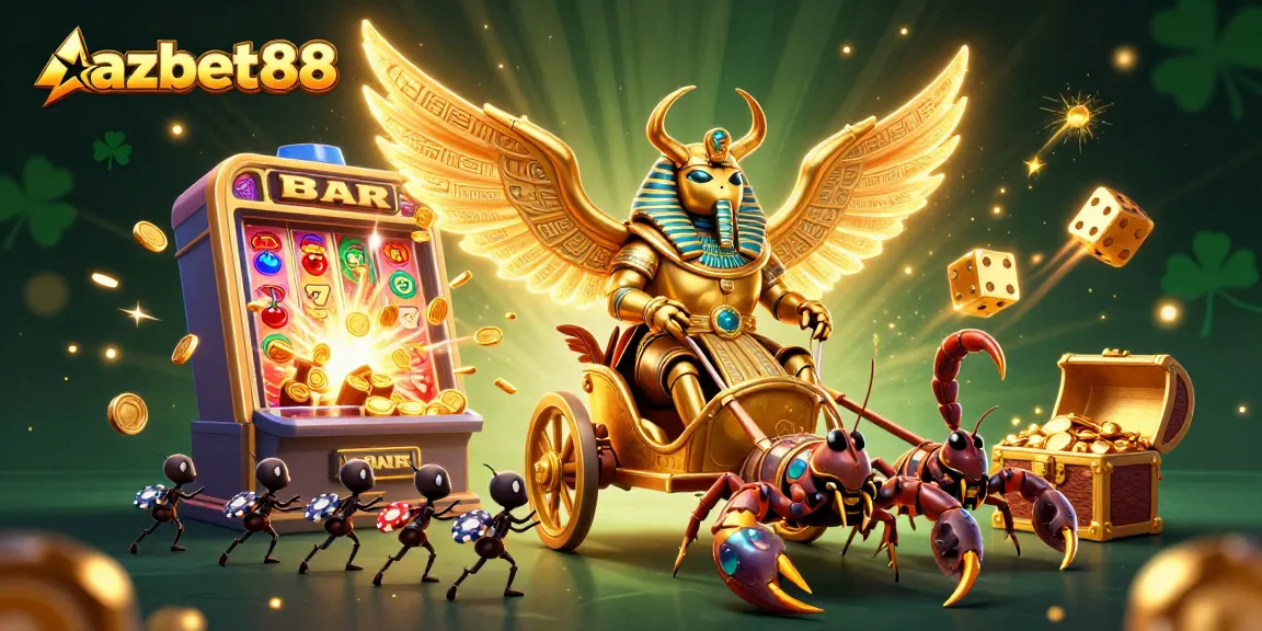 Experience the exciting world of azbet88 casino with vibrant symbols and treasures on display.