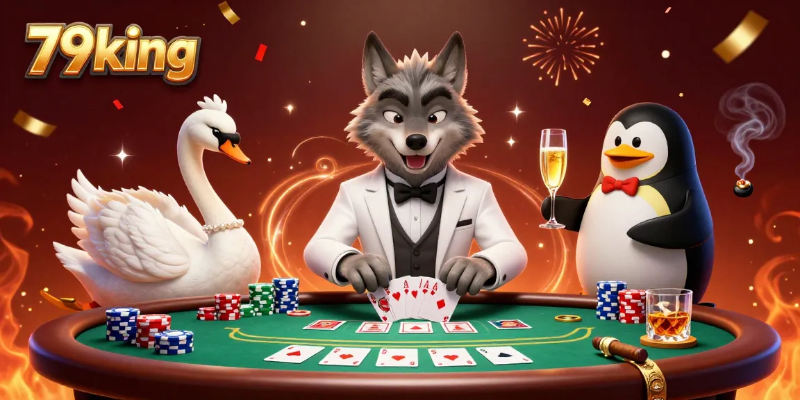 79king showcases a vibrant baccarat scene with characters engaged in playful interaction.