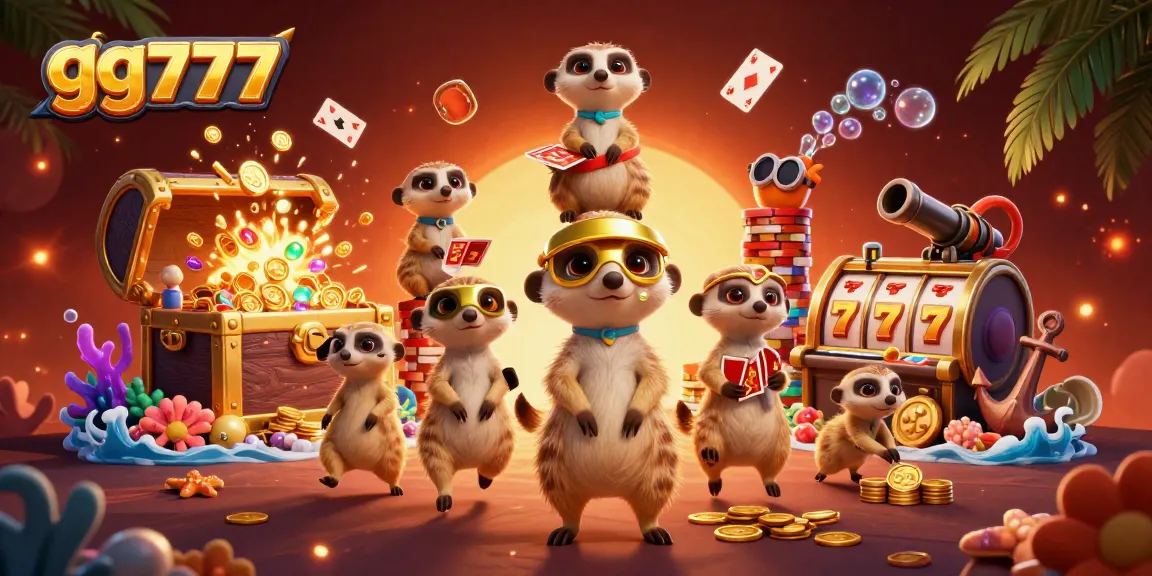 Experience thrilling casino adventures with gg777 as meerkats manage games and treasures.