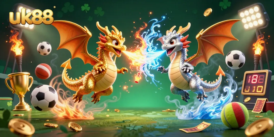 Experience the thrill of winning with uk88 sports betting featuring animated dragons and dynamic game elements.